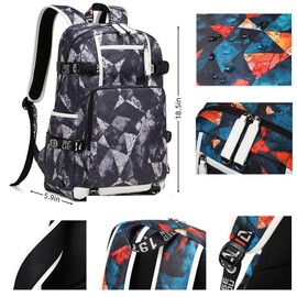 Didonia Basketball Themed Student Backpack, Laptop schoolbag with Multiple Compartments, Lightweight Travel Bag Suitable for men (gray 1)