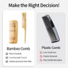 2pcs Bamboo Hair Comb Set, Natural Bamboo Wood Tail Combs