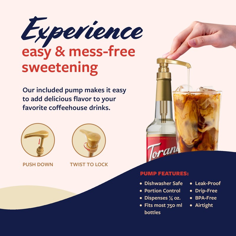 Torani Cane Sugar Sweetener, Simple Syrup for Drinks & Desserts,