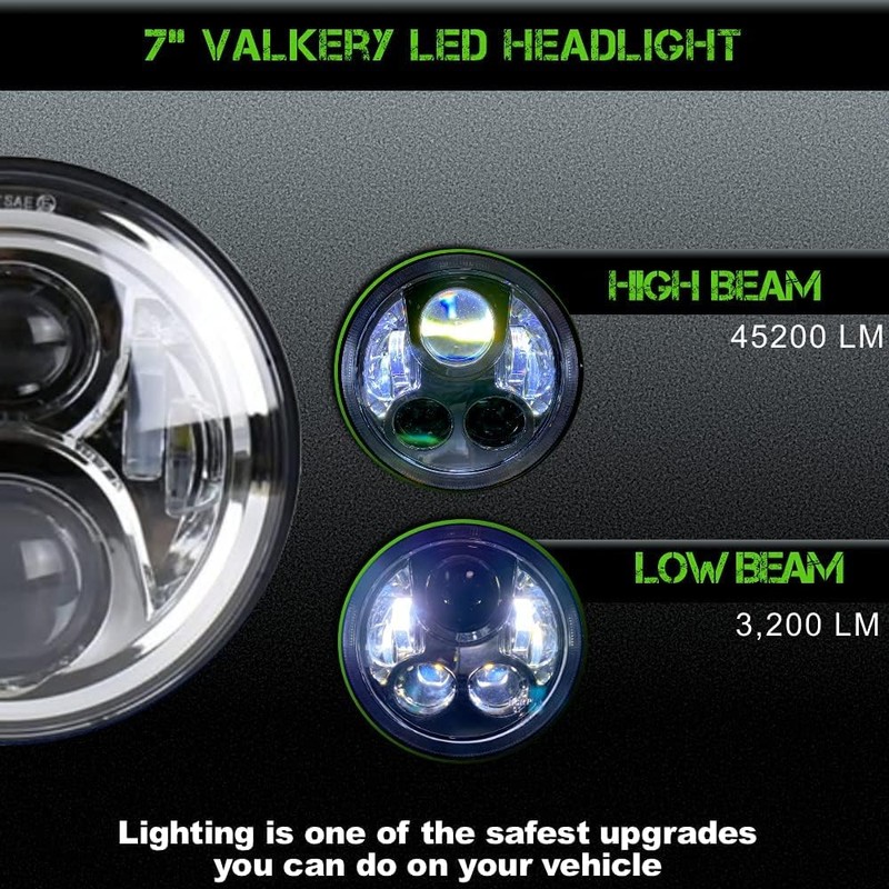 SLK-Customs Valkyrie LED Headlight Black -No Bracket Required - Plug
