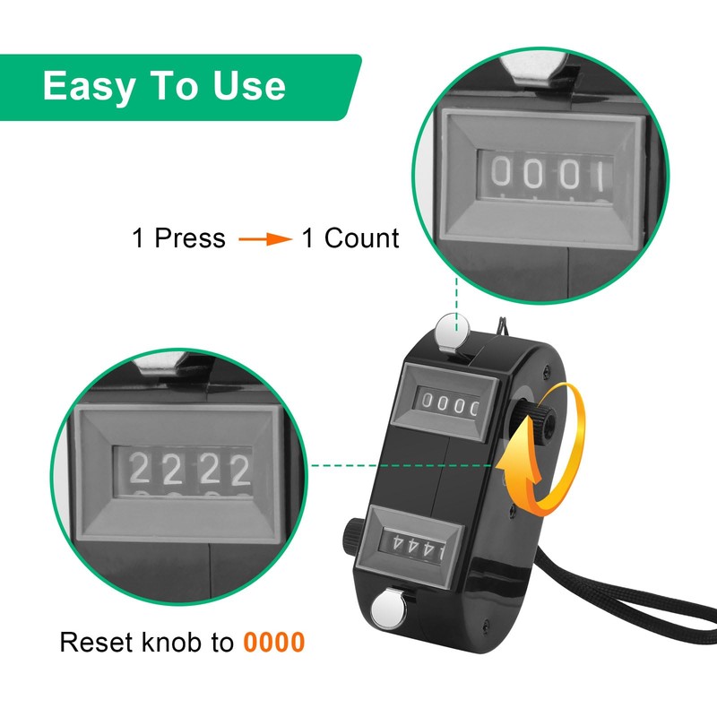 Windspeed 2P Dual Pitch Counter Baseball, Pitch Counter Clicker Black