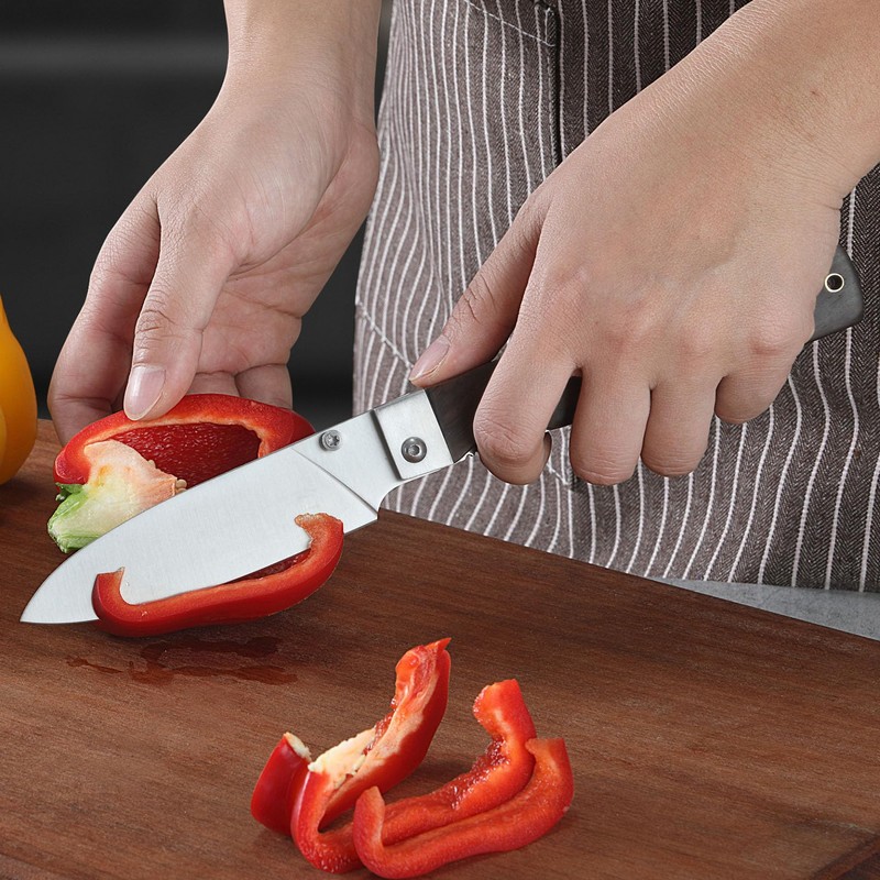 ZhengSheng 4.5" Folding Kitchen Knife Ultra Sharp 440A Stainless Steel