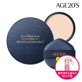 NEW Color Age 20's Velvet Lasting Pact (main product + 1 refill) + Velvet Haze Blusher Mini Keychain / NEW 컬러 에이지투웨니스 벨벳 래스팅 팩트(본품+리필1개)+벨벳 헤이즈 블러셔 미니 키링 증정