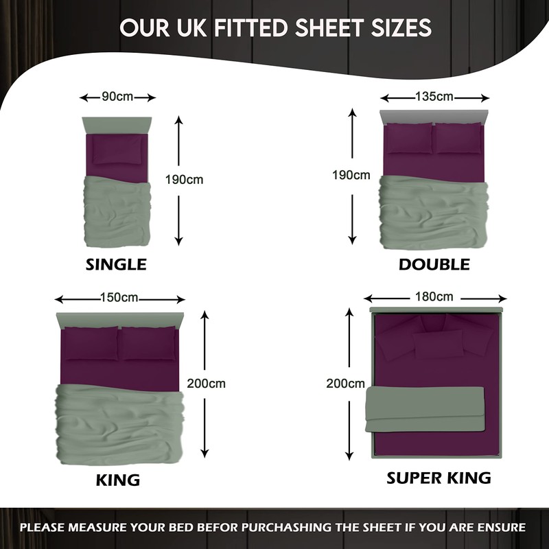 Volcano Infinity Super King Fitted sheet Extra Deep 183×200×40 CM