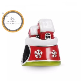 Minimalist Charm Jewelry Christmas House Charm For Bracelet, Christmas Gift Charm, Gift For Christmas