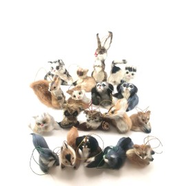 Furry Animal Ornament 18 Pieces Hanging Decoration Craft Project Party Favors Christmas Decoration