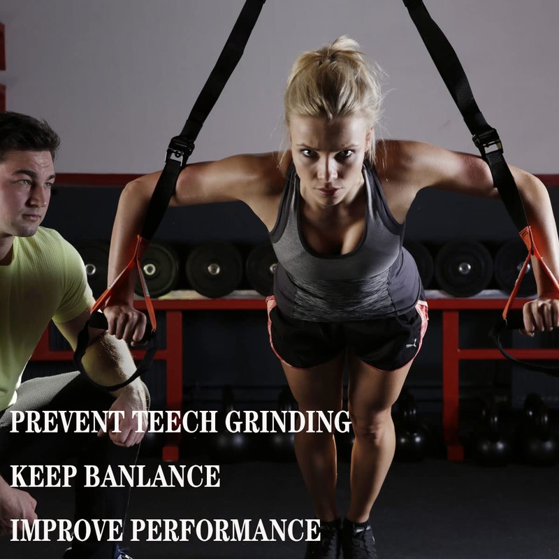 Powerlifting Mouthguard(2 Pieces), Weight-Lifting Mouth Guard for Strength Training,Powerlift,Bodybuilding,Fitness Mouthpiece