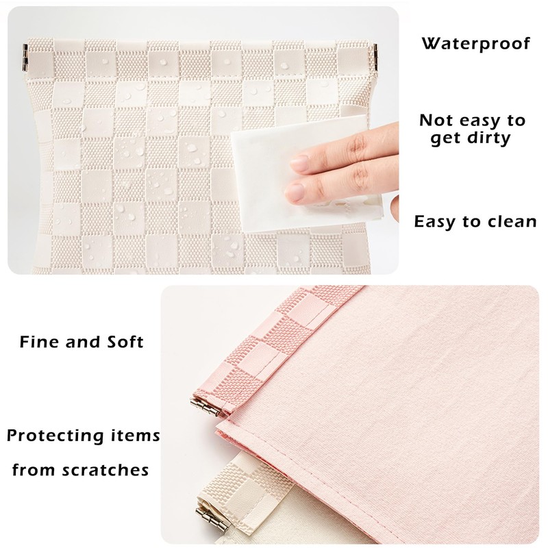 HIGH FIT Leather Pocket Cosmetic Bag for Purse,Initial Makeup Bag