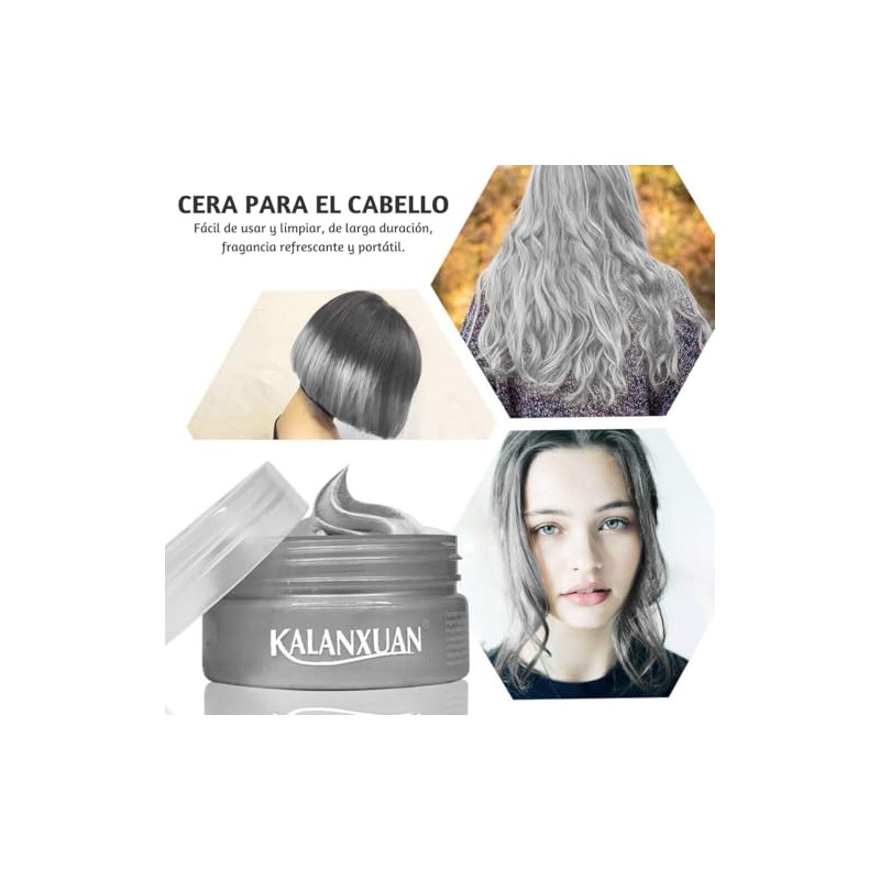 Set 3pcs Cera para Peinar Cabello Cambio Color Temporal Kalanxuan