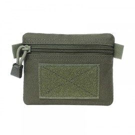 Tactical Molle Mini Pouch Tactical Compact EDC Utility Pouch Waterproof Nylon Keychain Holder with Zip for Key Change and ID Card Green, Green