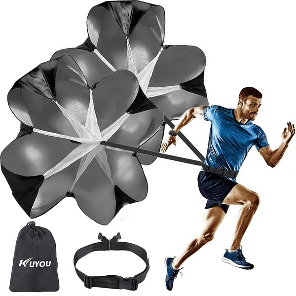 Running Speed Training, 2 Umbrella Speed Chute 56 Inch Running