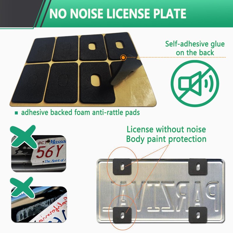 NJNYLLC Black American Flag License Plate Frame- Front Rear Patriotic