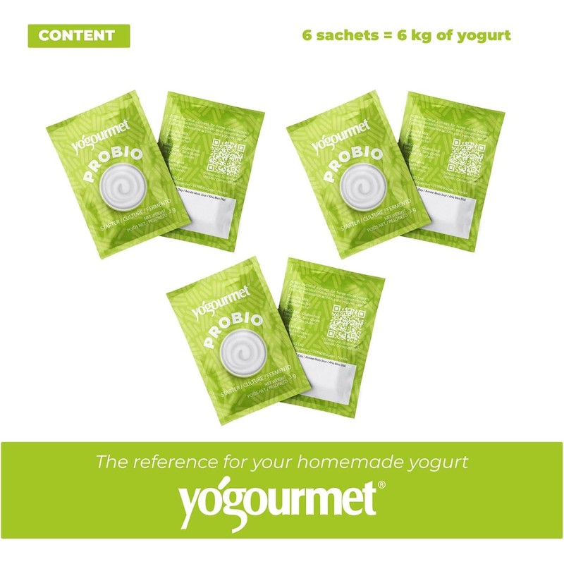 Yogourmet - Probiotic Yogurt Starter (6 Sachets = 6 Liters)