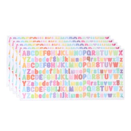 MECCANIXITY 540 Pieces Vinyl Letter Stickers, 5 Sheets 1/2 Inch Color Self-Adhesive Cute Alphabet Stickers for DIY Craft Art Making, Gift Cards, Notebook Decals