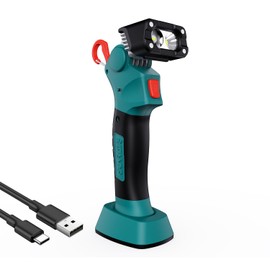 SUNREI LED Work Light/Flashlight Rechargeable, 1000 Lumens Handheld Mechanic Light with Magnetic Charging Base, 120° Rotatable Head, 4500mAh Battery, 5 Modes, IPX5 Waterproof for Garage, Car Repair