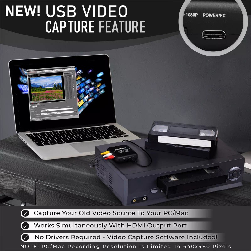 SoundBeast AV to HDMI Converter Recorder Adapter Cable USB Video