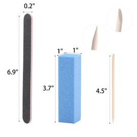 Tbestmax 100 Pcs Orange Sticks for Nails Double Sided Multi Functional Wooden Cuticle Pusher Stick, 6 Pcs 100/180 Grit Nail Files and 6 Pcs Buffer Block