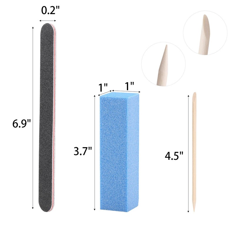 Tbestmax 100 Pcs Orange Sticks for Nails Double Sided Multi