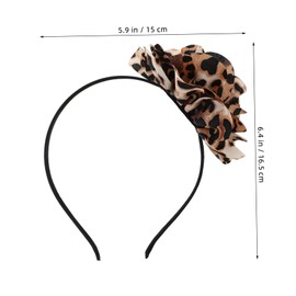 BESPORTBLE Leopard Print Flower Headband for Women Stylish Floral Hair Accessory Non-Slip Elastic Band for Parties Costumes and Everyday Wear