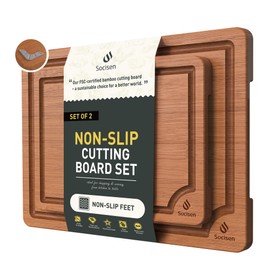 Bamboo Cutting Board Set Non Slip Feet Over Sink Day Gifts Best Mama Mommy Bonus Busy Mom Ever Christmas Xmas Birthday Law Step Stepmom Stepmother Who Have Everything Good Unique Useful Present