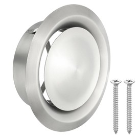 PATIKIL 6 Inch Round Ceiling Diffuser, 304 Stainless Steel Adjustable Wall Air Vent Diffuser Vent Duct Cover Exhaust Supply for Kitchen Bathroom Garage