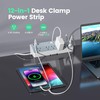 Desk Clamp Power Strip Tall, Desktop Mount Surge Protector,40W Fast