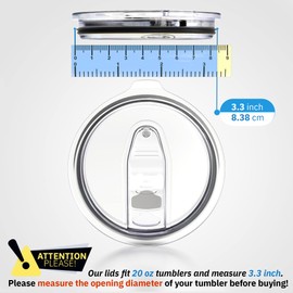 20 & 10 oz Pack of 1 Replacement Lid for Yti Tumblers - 3.3 Inch Diameter - Spill Proof Lids Silicon Sliding Covers, Fits Yti Tumblers, Hydro Flsk, Reusable No Leak Design, Splash Resistant Mug