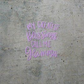 Decal Stickers of Greatest Blessing Grandma Glamma (Lavender Purple) (Set of 2) Luxury Weatherproof Vinyl Decal Stickers for Laptop Desktop Smartphone Car Dirt Bike Wall - BICVER1g97663LA