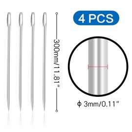 YIEMI Sewing Needles，12 Inch Large Eye Embroidery Needles for Handsewing、Embroidery、DIY(4 Pcs)