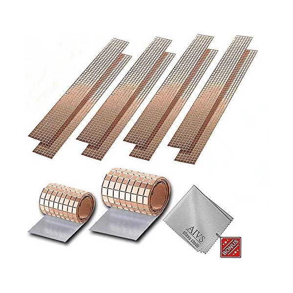 AIVS Self-Adhesive Real Glass Craft Mini Square & Round Mirrors