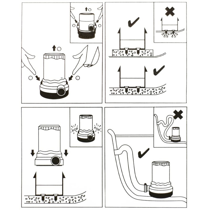 HUIXHAO Electric bilge pump 12V 1100GPH,Non-Automatic Marine Submersible Boat Bilge