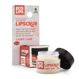 Eco Lips Holiday Candy Cane Vanilla Mint, Organic Sugar Lip Scrub 0.25 oz. jar Comfort Skincare