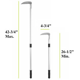 Japanese Garden Weeding Tools Set (Telescoping Long Handle Sickle, Root Puller, Hand Rake) Gardening Weeder Tools Set, Made in Japan