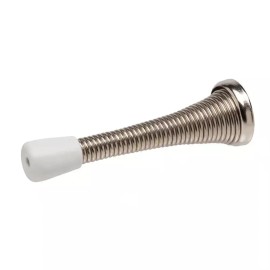 Everbilt 4 inch Chrome Spring Door Stop Door Bumper with Screws 28107