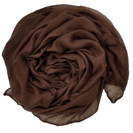 woogwin Women's Cotton Scarves Lady Light Soft Fashion Solid Scarf Wrap Shawl (One Size, coffee)