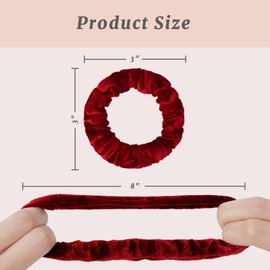 Mirlern 18-Piece Small Velvet Scrunchies for Women and Girls, Elastic Mini Thin Hair Ties for Thick and Thin Hair, Soft Ponytail Holders Hair Accessories Ropes (Red)