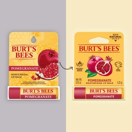 Burt's Bees Pomegranate Lip Balm, Lip Moisturizer With Responsibly Sourced Beeswax, Tint-Free, Natural Conditioning Lip Treatment, 1 Tube, 0.15 oz.