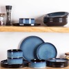 LeRatio Ceramic Dinnerware Sets for 4,Round Reactive Glaze Ceramic Plates