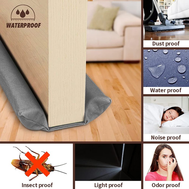 Efoxcity Waterproof Twin Door Draft Stopper Adjustable Size 30" to