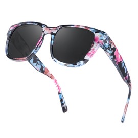 Myiaur Fit Over Glasses Sunglasses for Women Men, Polarized Square Wear Over Eyeglasses UV400 Protection