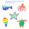 48PCS Unfinished Wood Ocean Animal Cutouts for Kids,Wooden Painting Bulk