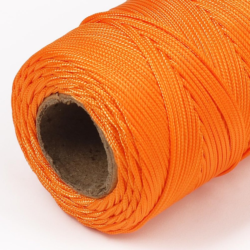 Orange 328 Feet Bricklaying Line, Braided Brick Builders Line Strong