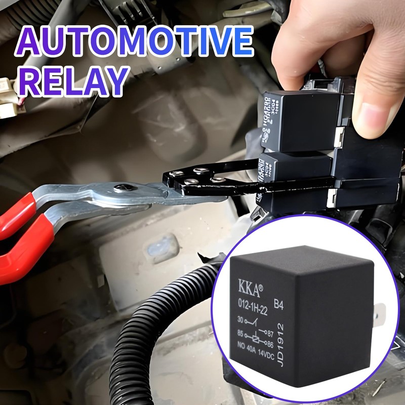 4 Pcs Car Socket Relay,5 Pin 40A 12V Waterproof Automotive