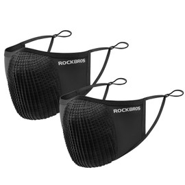ROCKBROS Sports Mask, Cold Sensation, For Summer, Easy To Breathe Sun Protection Mask, UV Protection Mask, UPF 50+, Sweat Absorbent, Quick Drying, Breathable, Stretchable, Cloth Mask, Washable, 3D