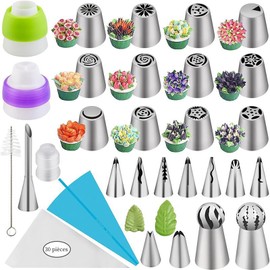 HQILRRA Set of 59 Russia Pastry Tips, Floral Frosting Tips, Frosting Dispenser, Nozzle Tube, Pastry Tips, Cupcake Pastry Accessories Set for Decorating Cakes, Cupcakes, Pastries (59 Suits)