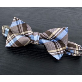 Spring Notion Men's Tartan Plaid Woven Bow Tie Brown
