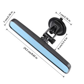 Rear View Mirror，Anti-Glare HD Blue Mirror Universal Car Interior Rearview Mirror with Adjustable Suction Cup, Car Mirror for RV Marine Auto Boat Truck SUV Van