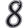 Hillman 845900 House Number 8, 5.5-Inch Reflective Silver, Black