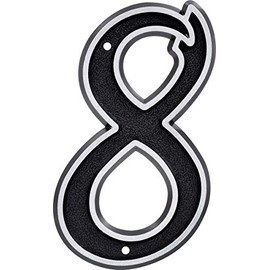 Hillman 845900 House Number 8, 5.5-Inch Reflective Silver, Black