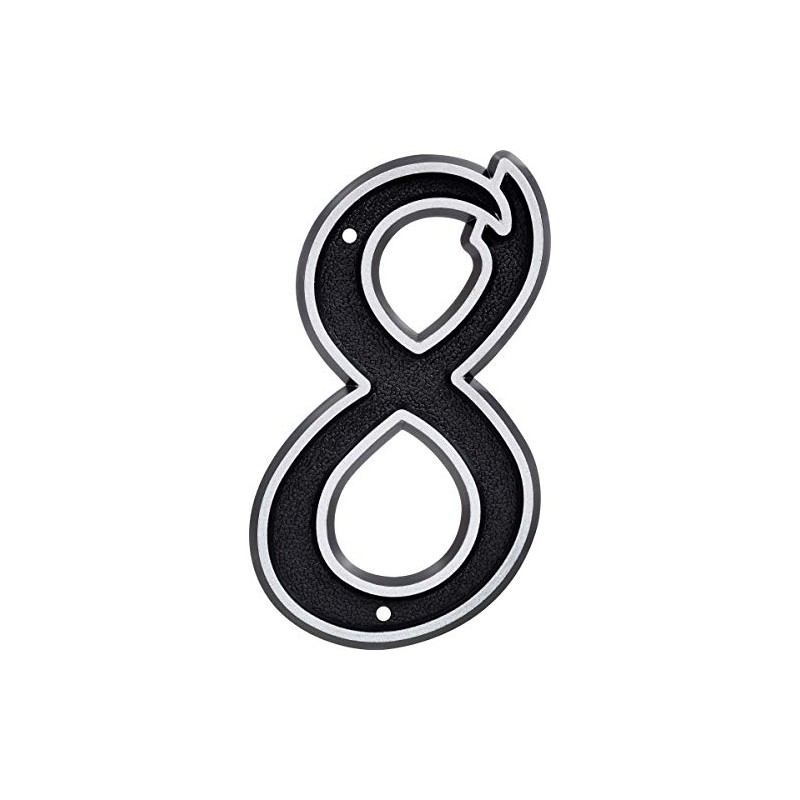Hillman 845900 House Number 8, 5.5-Inch Reflective Silver, Black